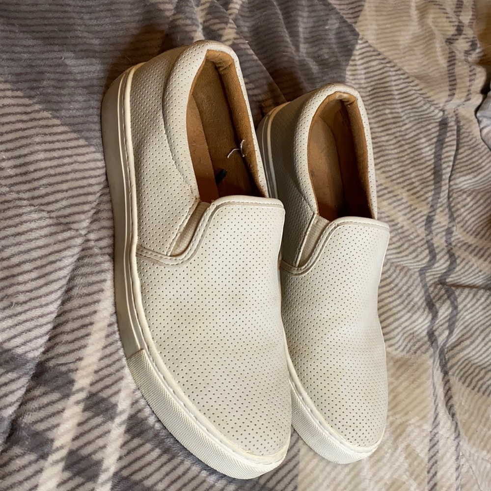 Tan colored Slip ons